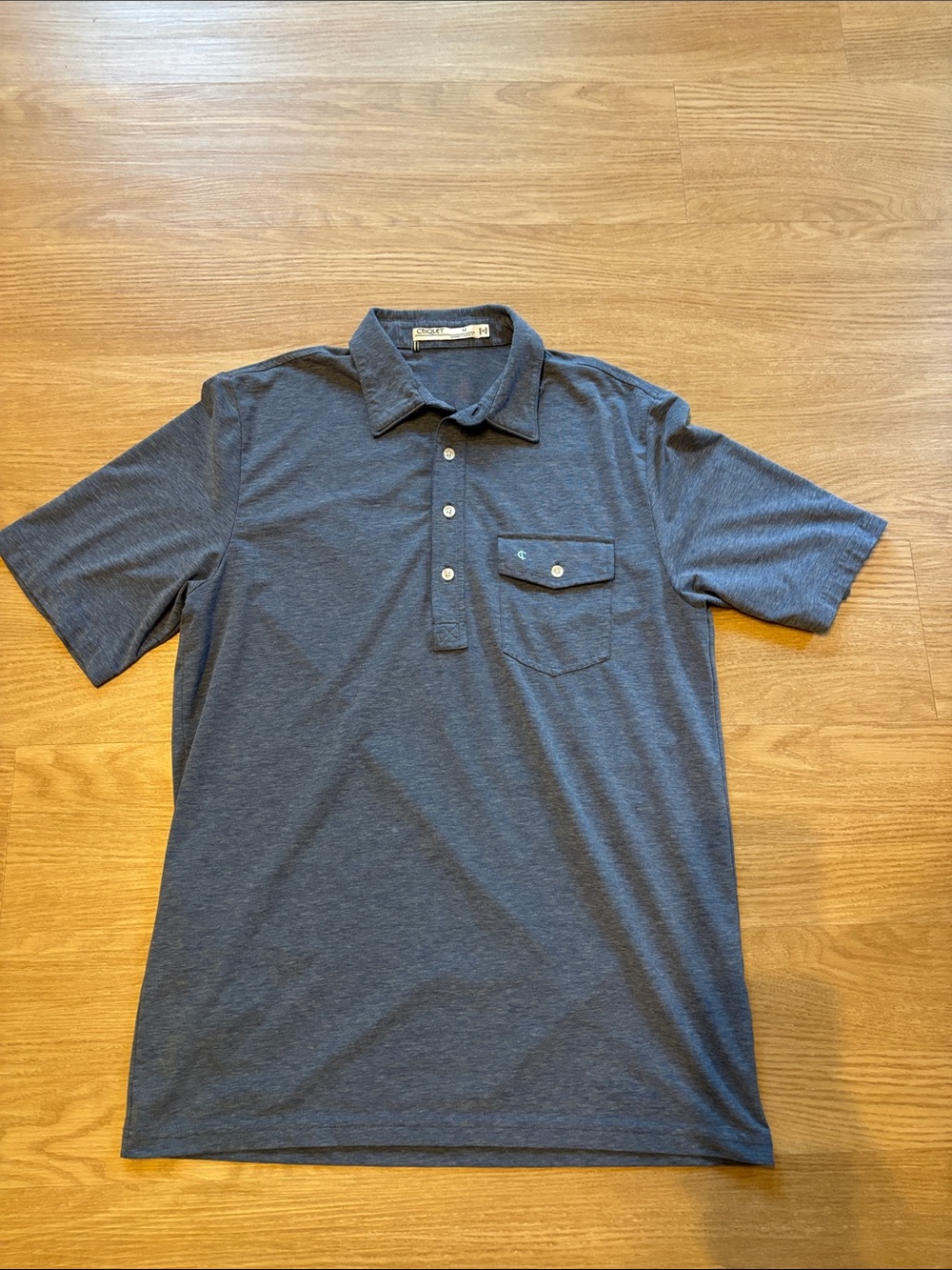 Criquet Men’s M Performance Players Polo Cotton Blend Blue Golf
